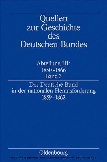 Der Deutsche Bund in der nationalen Herausforderung 1859-1862 main product photo