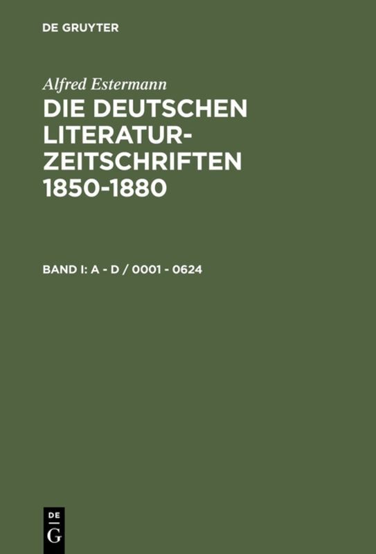 Die deutschen Literatur-Zeitschriften 1850-1880 main product photo
