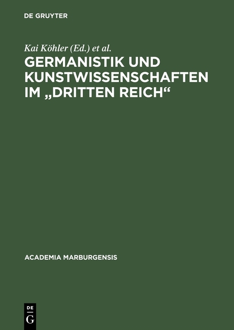 Germanistik und Kunstwissenschaften im 'Dritten Reich' main product photo