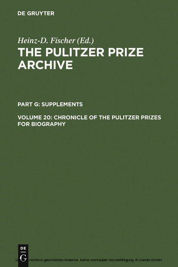 Chronicle of the Pulitzer Prizes for Biography main product photo