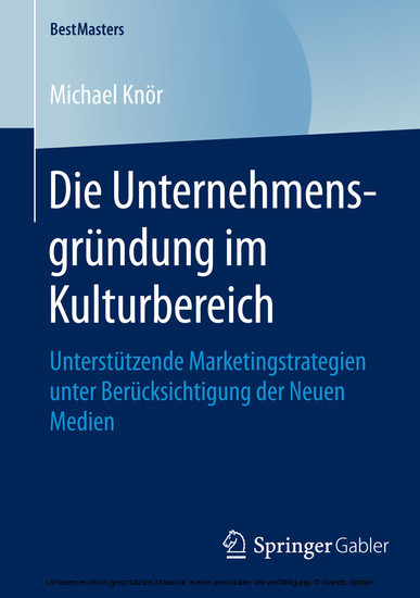 Die Unternehmensgründung im Kulturbereich main product photo