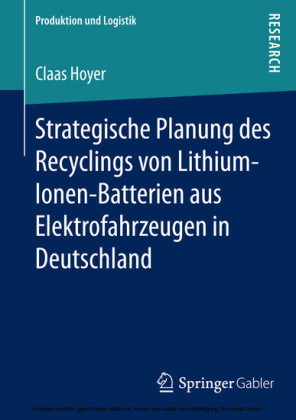 Strategische Planung des Recyclings von Lithium-Ionen-Batterien aus Elektrofahrzeugen in Deutschland