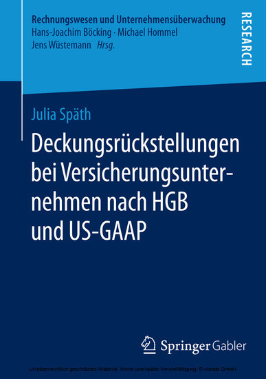 Deckungsrückstellungen bei Versicherungsunternehmen nach HGB und US-GAAP main product photo