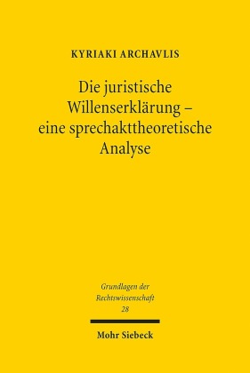Die juristische Willenserklärung - eine sprechakttheoretische Analyse