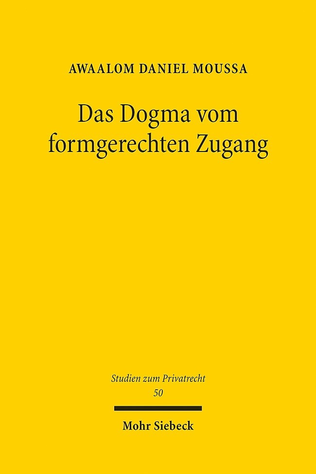Das Dogma vom formgerechten Zugang main product photo