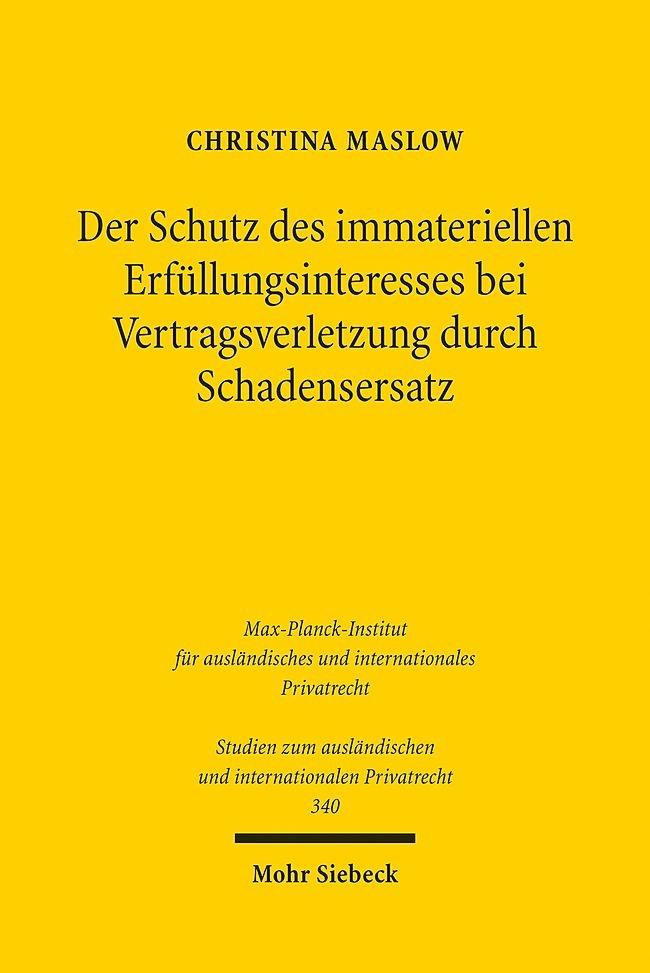Der Schutz des immateriellen Erfüllungsinteresses bei Vertragsverletzung durch Schadensersatz main product photo