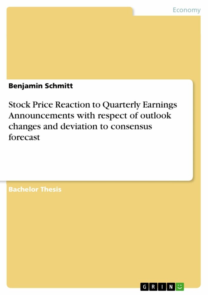 Stock Price Reaction to Quarterly Earnings Announcements with respect of outlook changes and deviation to consensus forecast main product photo