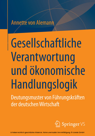 Gesellschaftliche Verantwortung und ökonomische Handlungslogik main product photo