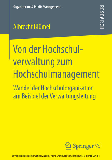 Von der Hochschulverwaltung zum Hochschulmanagement main product photo