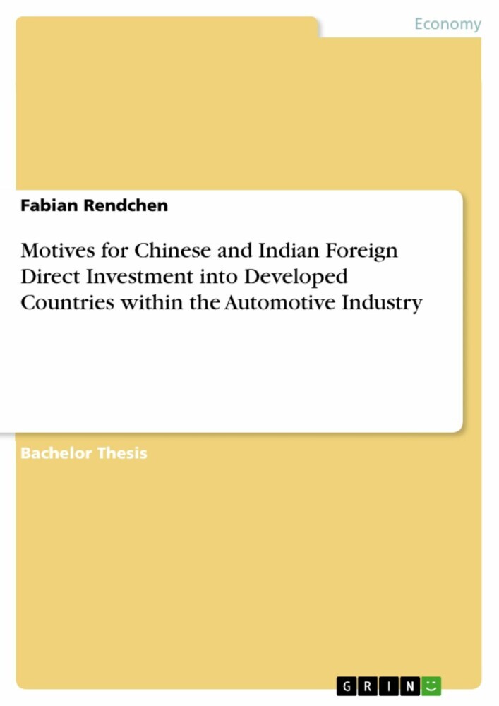 Motives for Chinese and Indian Foreign Direct Investment into Developed Countries within the Automotive Industry main product photo