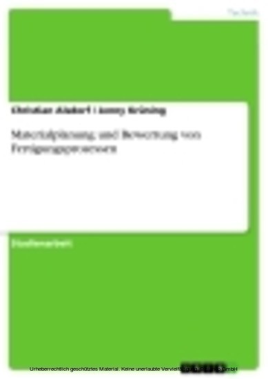 Materialplanung und Bewertung von Fertigungsprozessen main product photo