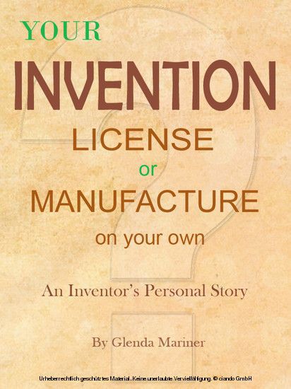 Your Invention - License or Manufacture On Your Own main product photo