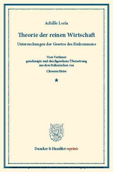 Theorie der reinen Wirtschaft. main product photo