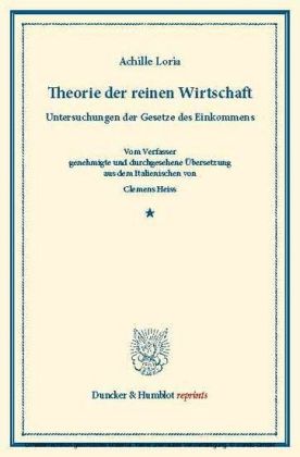 Theorie der reinen Wirtschaft.