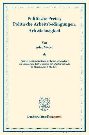 Politische Preise, Politische Arbeitsbedingungen, Arbeitslosigkeit. main product photo