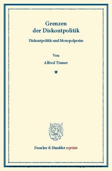 Grenzen der Diskontpolitik. main product photo