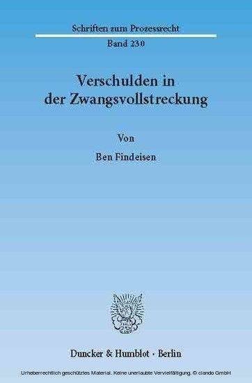 Verschulden in der Zwangsvollstreckung. main product photo