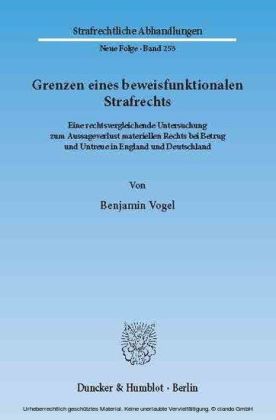 Grenzen eines beweisfunktionalen Strafrechts.