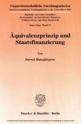 Äquivalenzprinzip und Staatsfinanzierung.