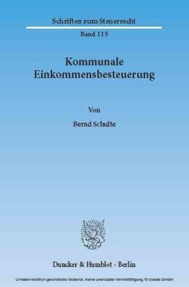 Kommunale Einkommensbesteuerung.