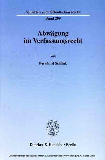 Abwägung im Verfassungsrecht. main product photo