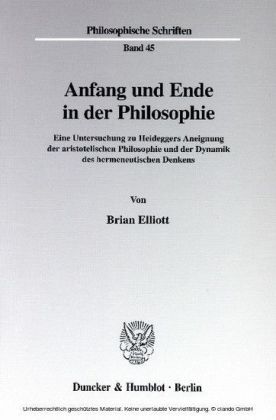 Anfang und Ende in der Philosophie.