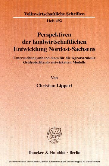 Perspektiven der landwirtschaftlichen Entwicklung Nordost-Sachsens. main product photo