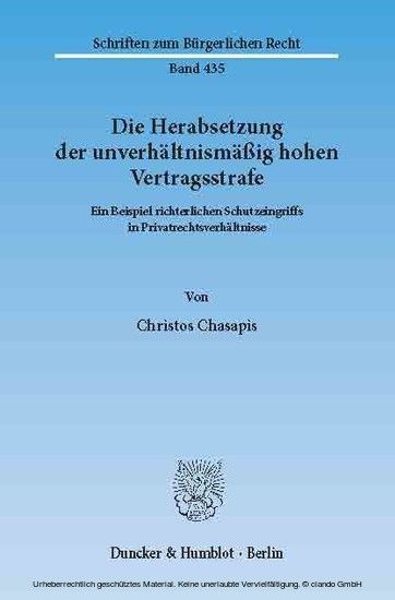 Die Herabsetzung der unverhältnismäßig hohen Vertragsstrafe. main product photo