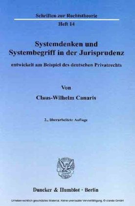 Systemdenken und Systembegriff in der Jurisprudenz,