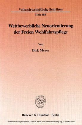Wettbewerbliche Neuorientierung der Freien Wohlfahrtspflege.