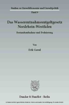 Das Wasserentnahmeentgeltgesetz Nordrhein-Westfalen.
