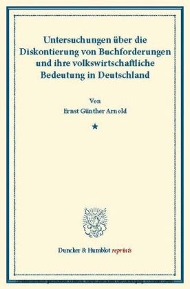 Untersuchungen über die Diskontierung von Buchforderungen