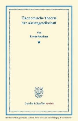 Ökonomische Theorie der Aktiengesellschaft.