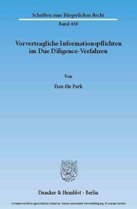 Vorvertragliche Informationspflichten im Due Diligence-Verfahren.