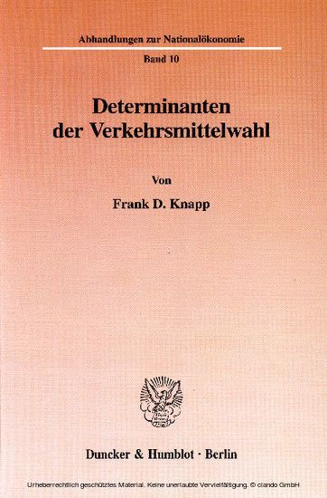 Determinanten der Verkehrsmittelwahl. main product photo