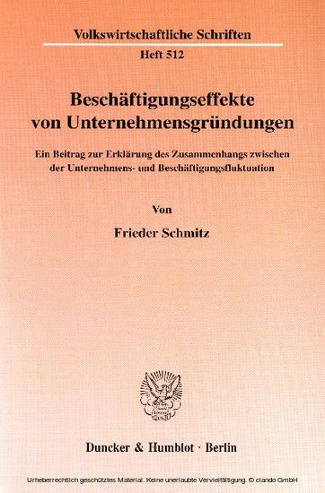 Beschäftigungseffekte von Unternehmensgründungen. main product photo
