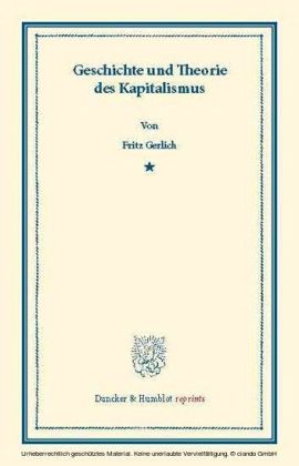 Geschichte und Theorie des Kapitalismus.