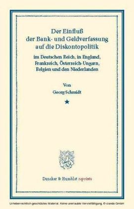 Der Einfluß der Bank- und Geldverfassung auf die Diskontopolitik