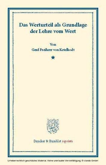Das Werturteil main product photo