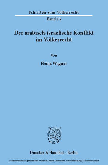 Der arabisch-israelische Konflikt im Völkerrecht. main product photo