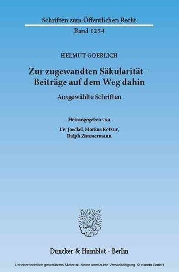 Zur zugewandten Säkularität - Beiträge auf dem Weg dahin. main product photo