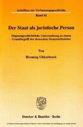 Der Staat als juristische Person.