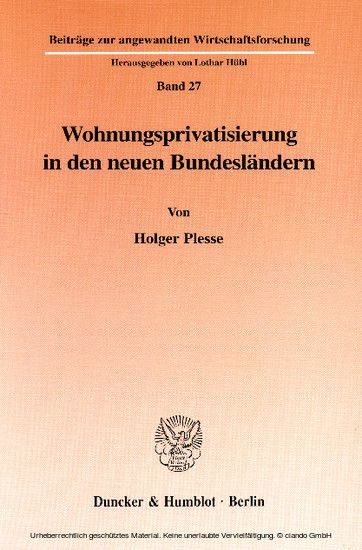 Wohnungsprivatisierung in den neuen Bundesländern. main product photo