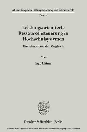Leistungsorientierte Ressourcensteuerung in Hochschulsystemen. main product photo