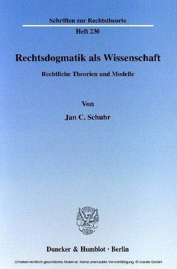 Rechtsdogmatik als Wissenschaft. main product photo