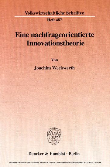 Eine nachfrageorientierte Innovationstheorie. main product photo
