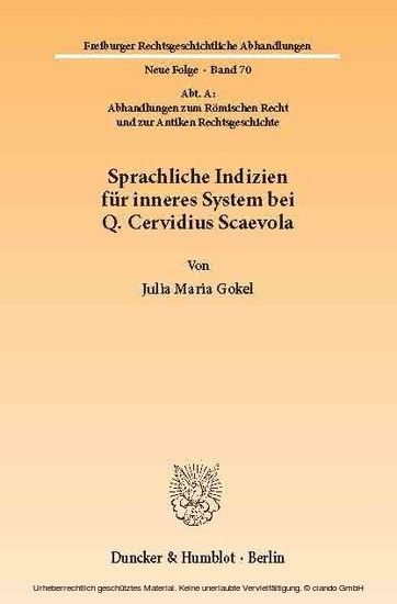 Sprachliche Indizien für inneres System bei Q. Cervidius Scaevola. main product photo