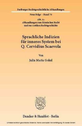 Sprachliche Indizien für inneres System bei Q. Cervidius Scaevola.