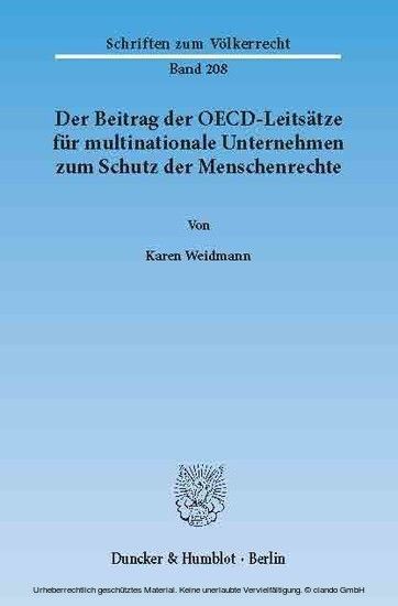 Der Beitrag der OECD-Leitsätze für multinationale Unternehmen zum Schutz der Menschenrechte. main product photo