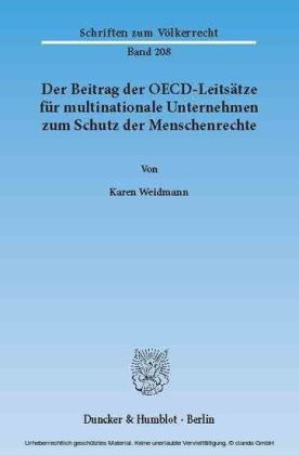 Der Beitrag der OECD-Leitsätze für multinationale Unternehmen zum Schutz der Menschenrechte.